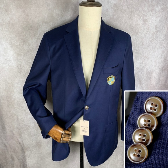 Peter Millar Blazer Jacket Men Large Navy Regular Preppy Unlined Sport Coat NEW